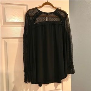 Loft maternity sheer sleeve black top